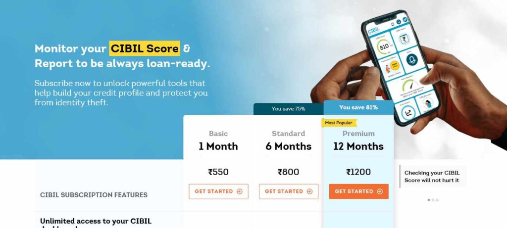 CIBIL Subscription Plan