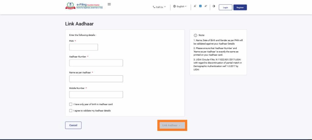 Link Aadhaar With PAN